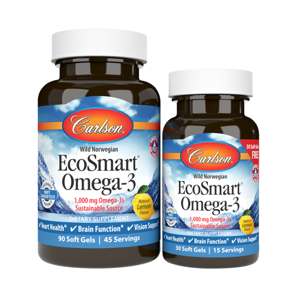 Carlson Labs EcoSmart Omega-3 1000mg 90 + 30 Softgels