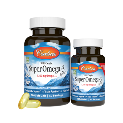 Βασικά Λιπαρά (Omega-3) Carlson Labs Wild Caught Super Omega-3 Gems 1200mg 100 + 30 Softgels