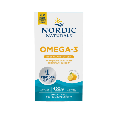 Βασικά Λιπαρά (Omega-3) Nordic Naturals Omega-3 690mg Fish Gelatin Lemon 60 Softgels