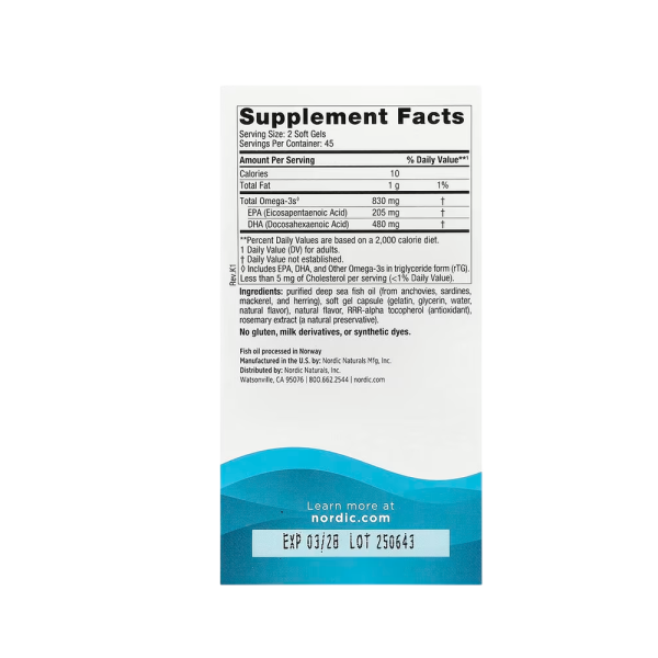 Nordic Naturals DHA 830mg Strawberry 90 Softgels