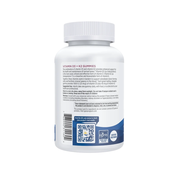 Nordic Naturals Vitamin D3 + K2 1000IU 60 Gummies